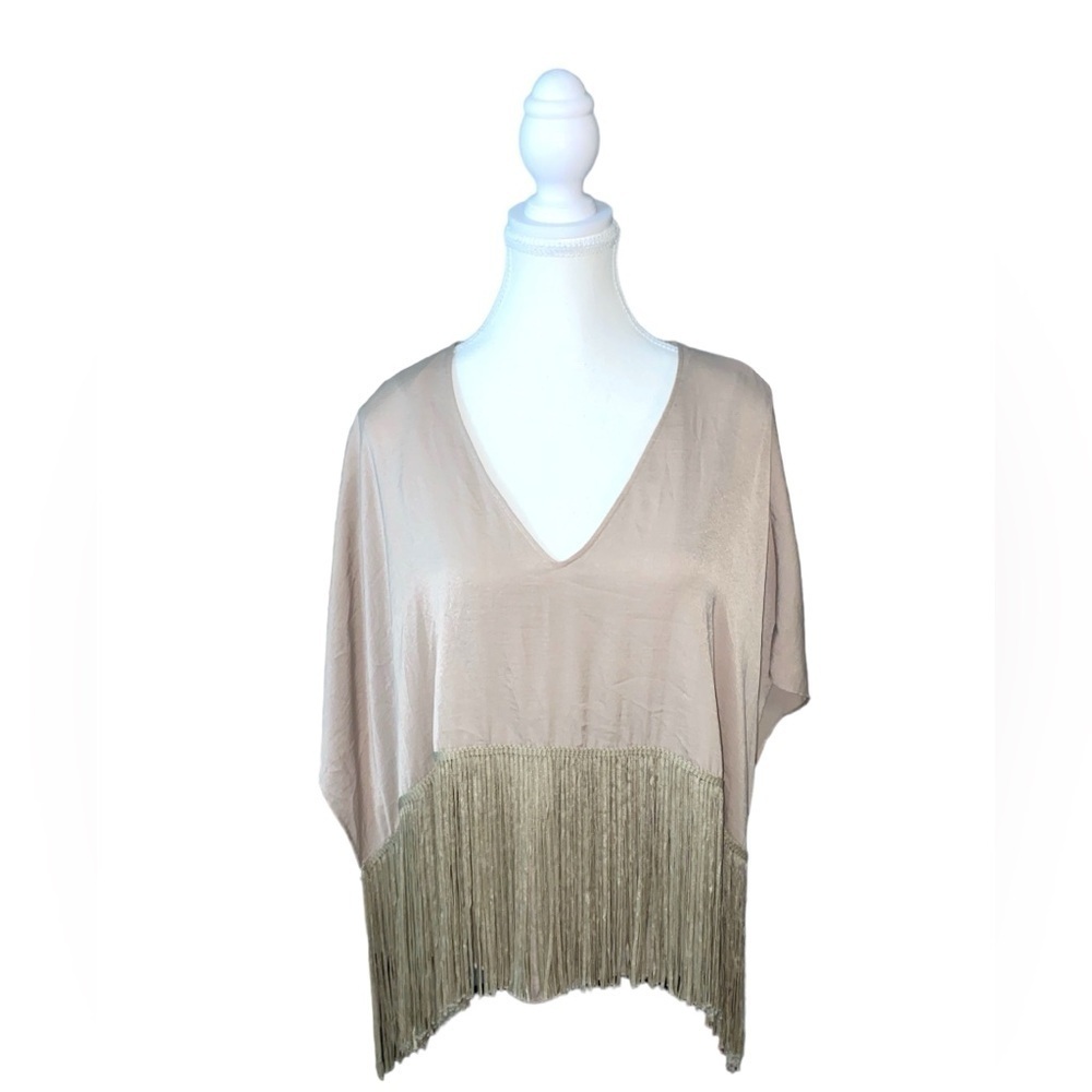 BCBG - Iniko fringe v neck top